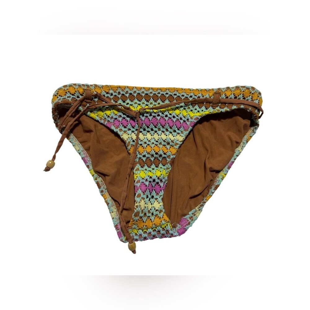 Personal Identity Boho Crochet Lace Lined Bikini Swim Bottom